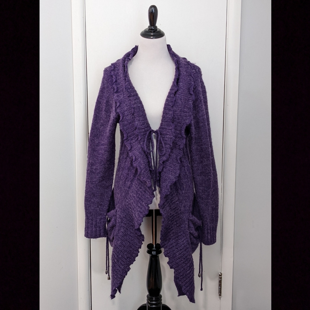 Fairycore Purple Ruffle Cardigan